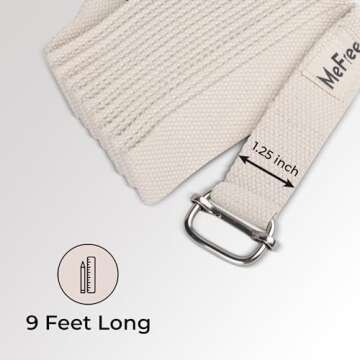 MeFree 9ft Cotton Yoga Strap - Adjustable for All Exercises