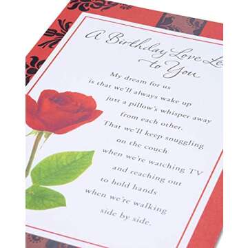 American Greetings Romantic Birthday Card (Rose)