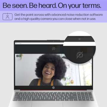 HP 15.6" Portable Laptop (Include 1 Year Microsoft 365), HD Display, Intel Quad-Core N200 Processor,...
