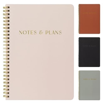 Beautiful Daily Planner And Notebook With Hourly Schedule - Aesthetic Spiral To do List Notepad to E...