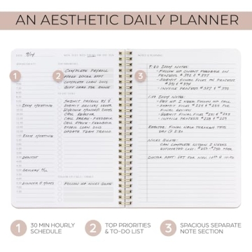Stylish ZICOTOs Daily Planner and Notebook for Organizing Tasks