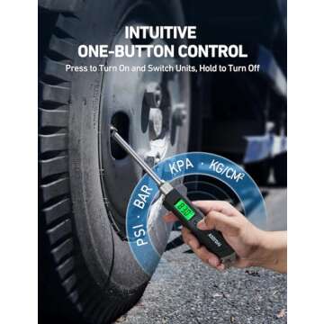 AstroAI Digital Tire Pressure Gauge 230 PSI Heavy Duty Dual Head Stainless Steel Made for Truck and RV with Backlit LCD and Flashlight Car Accessories (1)