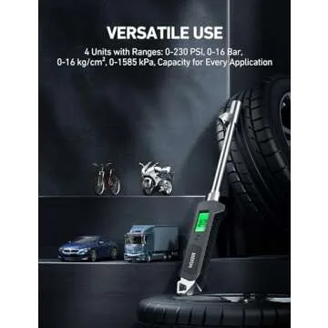 AstroAI Digital Tire Pressure Gauge 230 PSI Heavy Duty Dual Head Stainless Steel Made for Truck and RV with Backlit LCD and Flashlight Car Accessories (1)