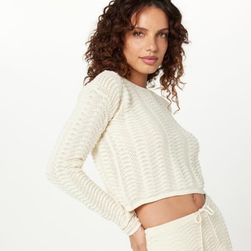 The Drop Women's Makayla Crochet Pullover Birch S