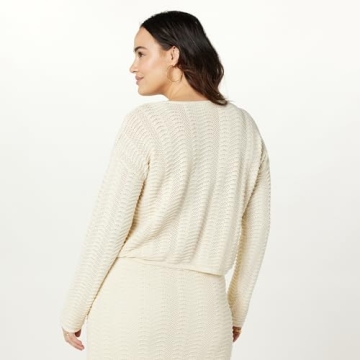 The Drop Women's Makayla Crochet Pullover Birch S