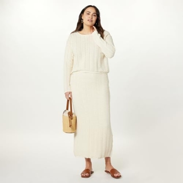 The Drop Women's Makayla Crochet Pullover Birch S