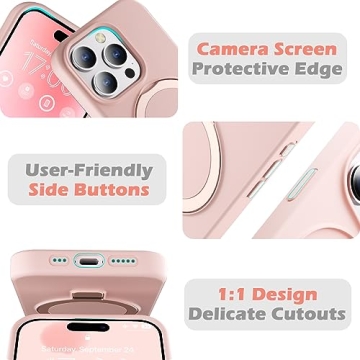 imluckies iPhone 15 Pro Max Silicone Case with Magnetic Stand