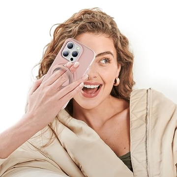 imluckies iPhone 15 Pro Max Silicone Case with Magnetic Stand