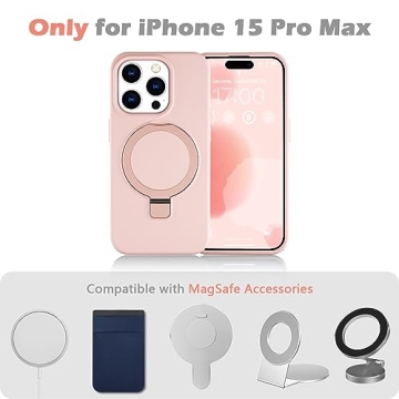 imluckies iPhone 15 Pro Max Silicone Case with Magnetic Stand