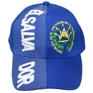 Trade Winds El Salvador Country Royal Blue White Letter Patch On Side Embroidered Hat Cap
