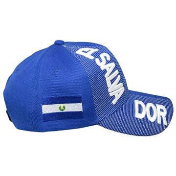 Trade Winds El Salvador Country Royal Blue White Letter Patch On Side Embroidered Hat Cap