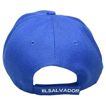 Trade Winds El Salvador Country Royal Blue White Letter Patch On Side Embroidered Hat Cap