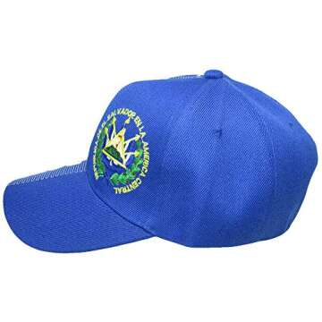 Trade Winds El Salvador Country Royal Blue White Letter Patch On Side Embroidered Hat Cap
