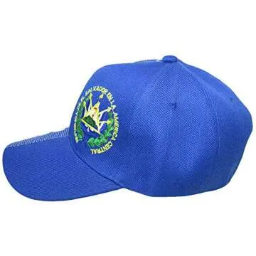 Trade Winds El Salvador Country Royal Blue White Letter Patch On Side Embroidered Hat Cap