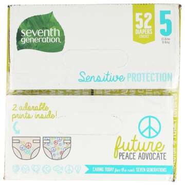 SEVENTH GENERATION Size 5 Value Pack Diapers, 52 CT