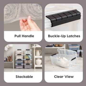 IRIS USA 13 Qt Stackable Storage Bins - Organize Effortlessly