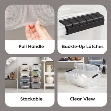 IRIS USA 13 Qt Stackable Storage Bins - Organize Effortlessly