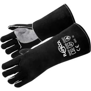 RAPICCA Fireplace Gloves - Fire Resistant Leather for BBQ, Welding, and More - 14IN