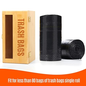 Libreshine Bamboo Garbage Bag Dispenser for Easy Storage