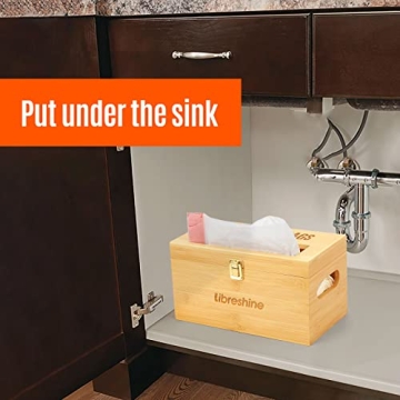 Libreshine Bamboo Garbage Bag Dispenser for Easy Storage