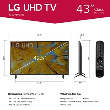 LG UHD UQ75 43” Smart TV with AI Sound & Streaming