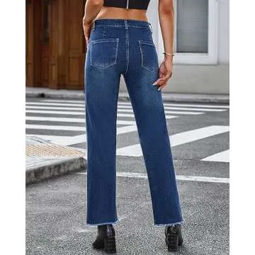 GRAPENT Women's Cropped Straight Leg Jeans - Comfort & Style