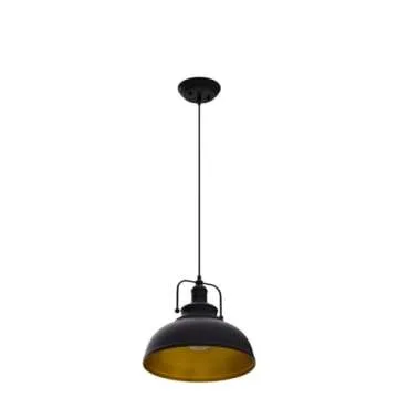 DLLT Black Pendant Light, Vintage Ceiling Hanging Light Fixture Farmhouse Decor, Adjustable Metal Hang Lamp, Industrial Dining Lights Fixture for Kitchen Bar Restaurant Entryway Warehouse, E26