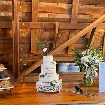 7Pcs White Cake Stand Set - Metal Dessert Table Display Stands - Golde Dessert Trays - Tiered Cupcak...