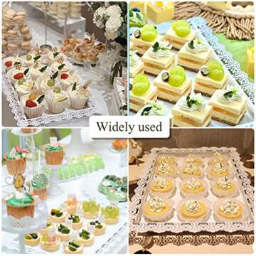 7Pcs White Cake Stand Set - Metal Dessert Table Display Stands - Golde Dessert Trays - Tiered Cupcake Holder Display Plates for Tea Party Wedding Birthday Baby Shower Home Decoration