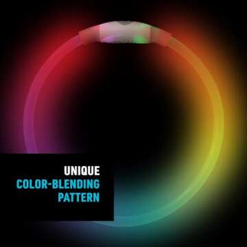 Nite Ize NiteHowl Rechargeable LED Safety Necklace - Adjustable LED Light Dog Necklace - Rechargeable Dog Collar Light for Night Safety - Dog Accessories for Collars - Multicolor