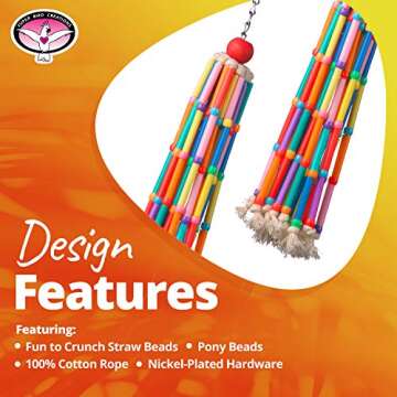 Super Bird Creations Wind Chimes Toy for Medium Birds