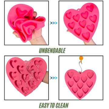 MarStore Nonstick Heart Silicone Mold for Baking Treats