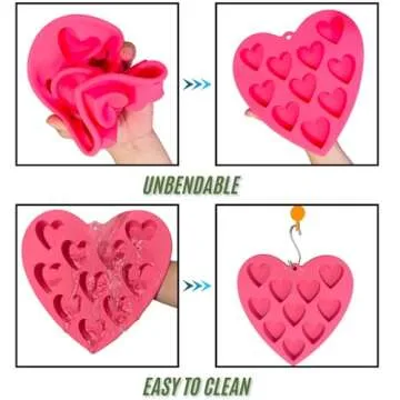 MarStore Nonstick Heart Silicone Mold for Baking Treats