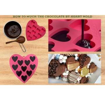 MarStore Nonstick Heart Silicone Mold for Baking Treats