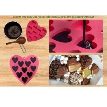 MarStore Nonstick Heart Silicone Mold for Baking Treats