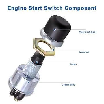 Weatherproof Engine Push Button Start Switch for Vehicles