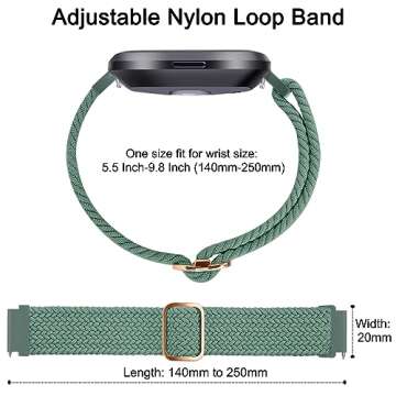 Tobfit Adjustable Elastic Bands for Fitbit Versa 2 Watches