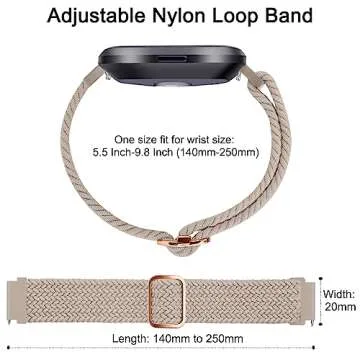 Tobfit Adjustable Elastic Bands for Fitbit Versa 2 Watches