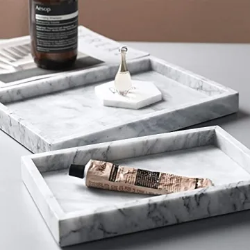 Noble Natural Marble Tray - Elegant Multi-Purpose Organizer