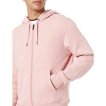 Amazon Essentials Men's Full-Zip Fleece Hoodie (Available in Big & Tall), Pink, Medium