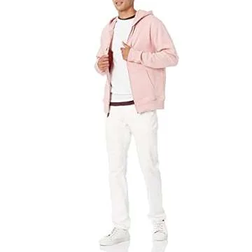 Amazon Essentials Men's Full-Zip Fleece Hoodie (Available in Big & Tall), Pink, Medium