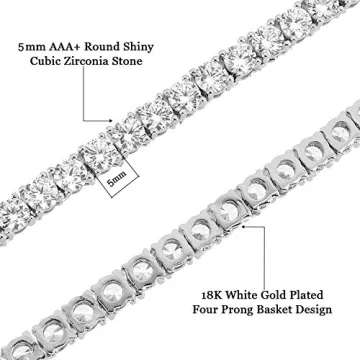 Elegant Tennis Necklace | 18K White Gold Plated Shine