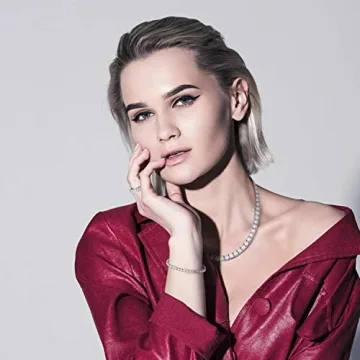 Elegant Tennis Necklace | 18K White Gold Plated Shine