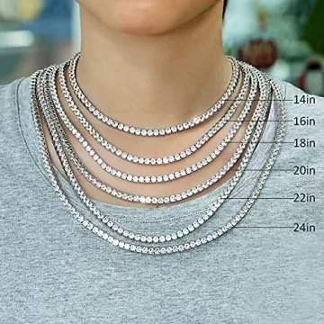 Elegant Tennis Necklace | 18K White Gold Plated Shine