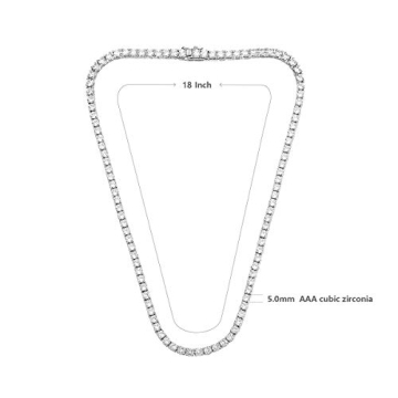 Elegant Tennis Necklace | 18K White Gold Plated Shine