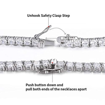 Elegant Tennis Necklace | 18K White Gold Plated Shine