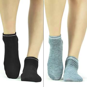 Pilates Gripper Socks for Women - Elutong Gripy Socks Pure Barre Ballet 4 Pack Maternity Socks Stick...