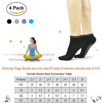 Elutong Pilates Gripper Socks - Perfect for Yoga and Maternity