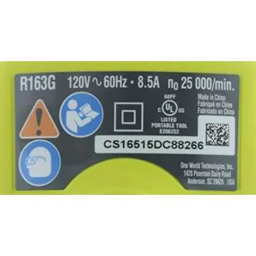 Ryobi R1631K 1-1/2 Peak HP 8.5 Amp LED Lit Corded Router Including 3 Piece Bit Set (w/ Tool Bag)