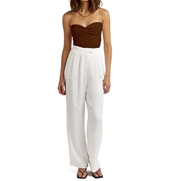 Stylish ISZPLUSH Women's Strapless Crop Top in Coffee